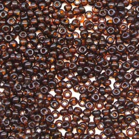 Бисер чешский PRECIOSA №114-10/0-10140- прозрачный, темно-коричневый, 10 г(+/- 10%) 