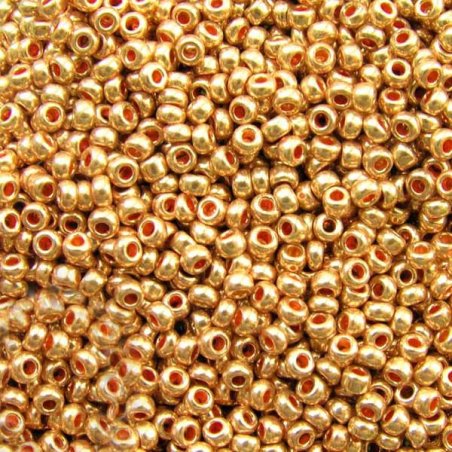 Бисер чешский PRECIOSA №572-10/0-18583- металлизированный, красное золото, 10 г(+/-10%)