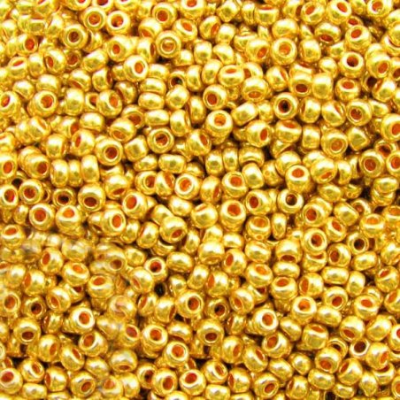 Бисер чешский PRECIOSA №573-10/0-18581- металлизированный, золотой, 10 г (+/- 10%)