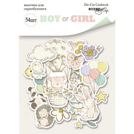 Набір висічок для скрапбукінгу "BOY or GIRL", 54 штуки