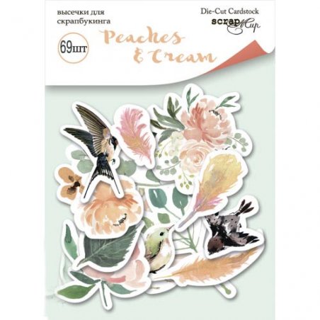 Набор высечек для скрапбукинга "Peaches and Cream", 69 штук