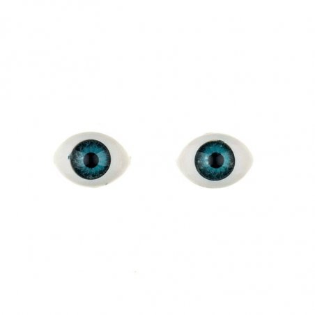 Очі для ляльок, колір - блакитний, 8х12 мм