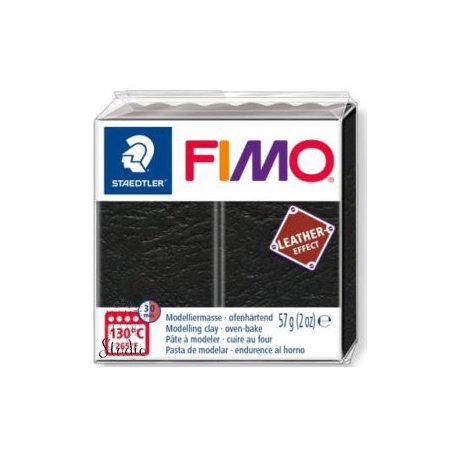Полімерна глина Fimo LEATHER effect, 57 г, №909, чорний