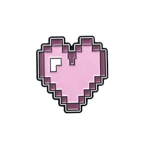 Металлический значок "Пиксельное сердце", 2,8х3 см