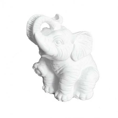 Гіпсова фігурка "Слоник з квіточкою" (середній), 5,5 * 5 * 3,5 см