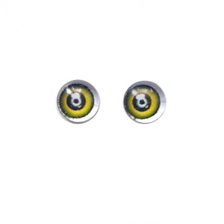Глаза стеклянные для кукол №77309 (пара), 6 мм, цвет желтый
