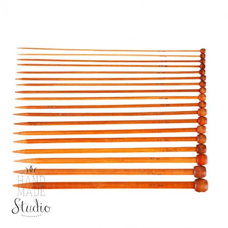 Спиці для в'язання бамбукові з заглушкою 2.75 mm, довжина 25 см