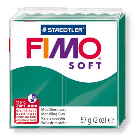 Полимерная глина Fimo Soft, 57 г, №56, изумрудный зеленый