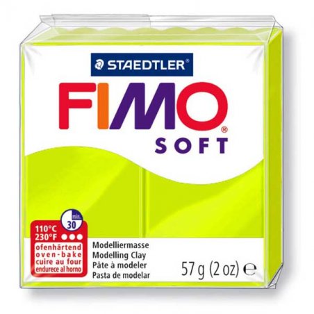 Полімерна глина Fimo Soft, 57 г, №52, лимон-лайм