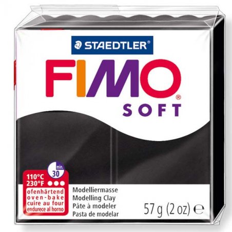 Полимерная глина Fimo Soft, 57 г, №9, черный
