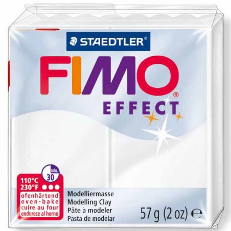 Полімерна глина Fimo Effect, №014, білий напівпрозорий, 57 г