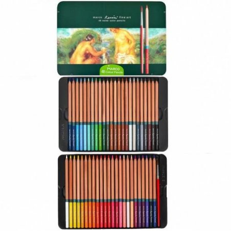 Набір акварельних художніх олівців Aqua Fine Art / 48TN, MARCO, 48 кольорів