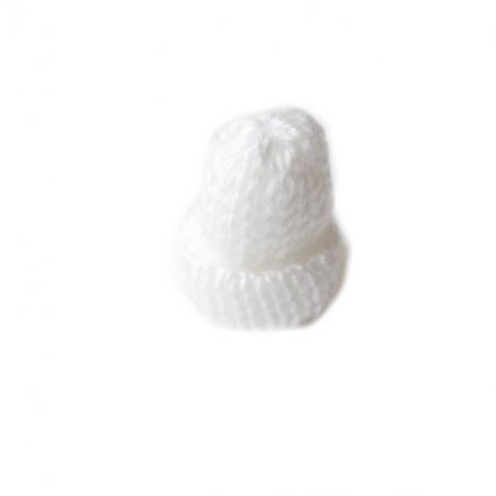 В'язана міні-шапочка, колір молочно-білий, 3 см