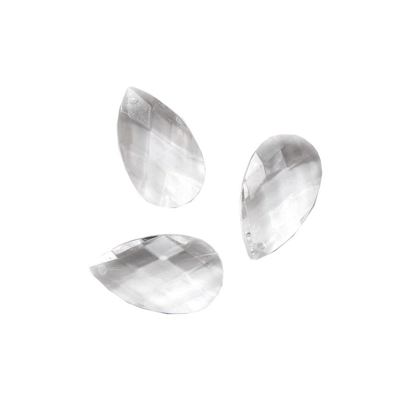 Пластиковий кристал прозорий "Крапля плоска велика", 4,8х2,7 см