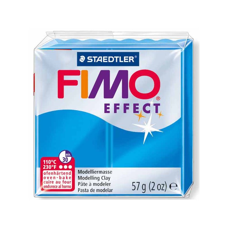 Полимерная глина Fimo Effect, №374, синяя полупрозрачная, 57 г