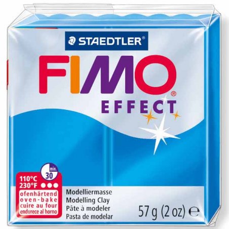 Полімерна глина Fimo Effect, №374, синя напівпрозора, 57 г