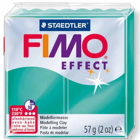 Полимерная глина Fimo Effect, №504, зеленый полупрозрачный, 57 г
