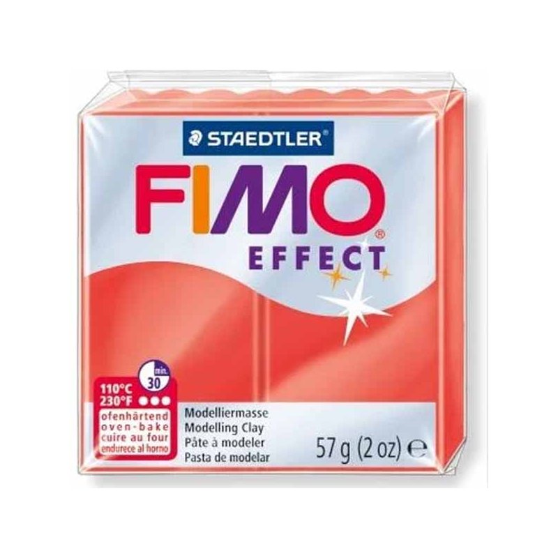 Полимерная глина Fimo Effect, №204, красный полупрозрачный, 57 г
