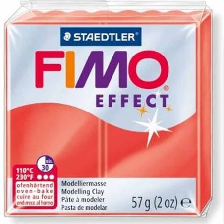 Полімерна глина Fimo Effect, №204, червоний напівпрозорий, 57 г