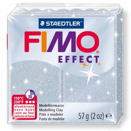 Полімерна глина Fimo Effect, №812, срібний з блискітками, 57 г