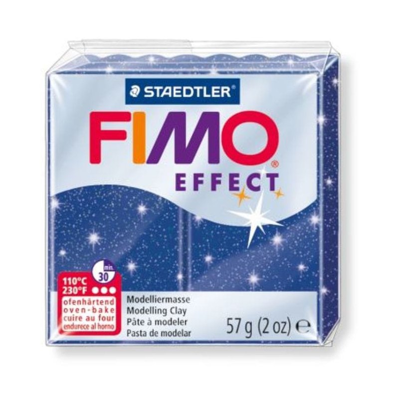Полимерная глина Fimo Effect, №302, синий с блестками, 57 г