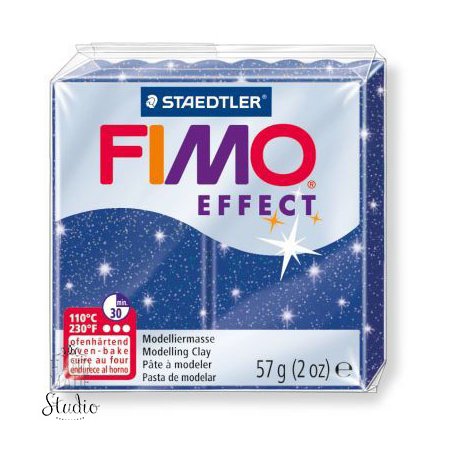 Полімерна глина Fimo Effect, №302, синя з блискітками, 57 г