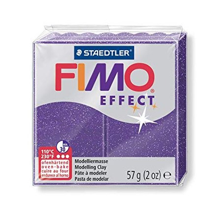 Полімерна глина Fimo Effect, №602, фіолетова з блискітками, 57 г