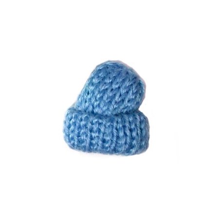 Вязаная мини-шапочка, цвет голубой, 3 см