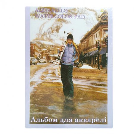 Альбом для акварелі клеєний "Коленкор" А4, 200 г / м2, 20 аркушів