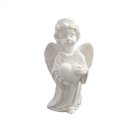 Гипсовая фигурка "Ангел с сердцем" маленький, 7,5*4*3 см