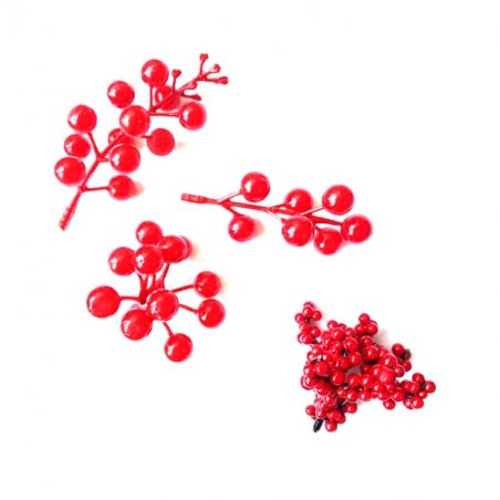 Рождественский набор "Красные ягоды", 4 штуки