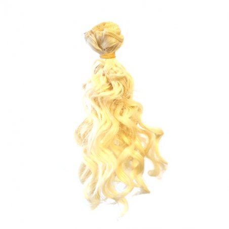 Искусственные  волосы "Кудрявые" на трессе 15 см, цвет блонд         