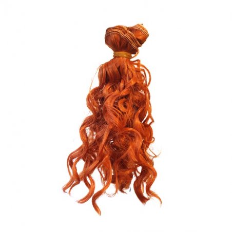 Искусственные  волосы "Кудрявые" на трессе 15 см, цвет медно-рыжий  