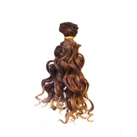 Искусственные  волосы "Кудрявые" на трессе 15 см, цвет каштаново-рыжий