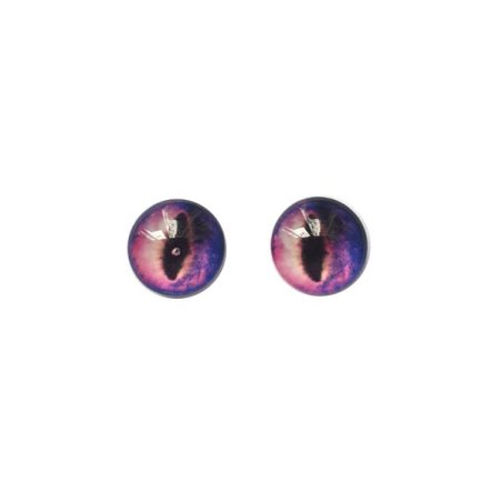 Очі скляні для іграшок котячі №1014 (пара), 14 мм, колірсалатовий