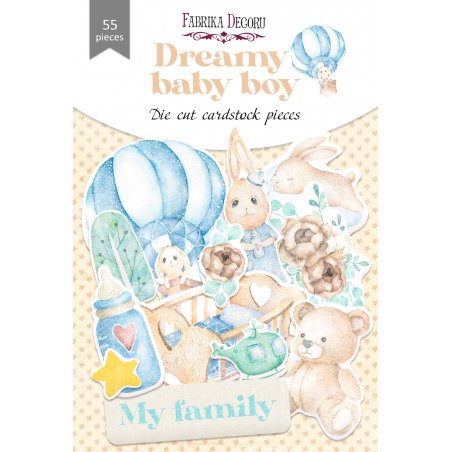 Набір вирубок для скрапбукінгу "Dreamy baby boy" FDSCD-04080, 55 штук