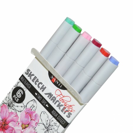 Набір маркерів SANTI-sketch "Floristics", 6 кольорів