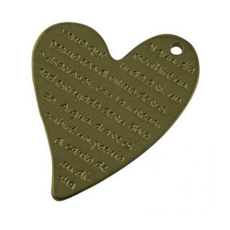 Двухсторонняя металлическая подвеска Сердце выгнутое, цвет античная бронза, 35*45 мм (1 штука)