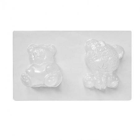 Пластиковая форма для мыла Медвежата, 12х23 см,B2-093