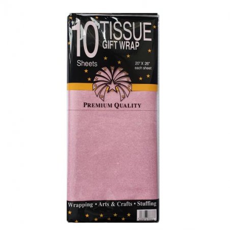 Бумага тишью, цвет - розовый перламутр (металлизированная с одной стороны), 50х65 см, 10 листов