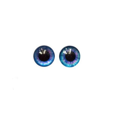 Очки скляні для ляльок №77319 (пара), 12 мм, колір фіолетово-синій
