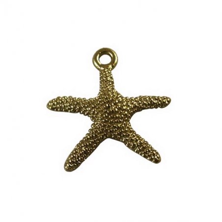 Односторонняя металлическая подвеска Морская звезда, цвет античная бронза, 20*20 мм (1 штука)