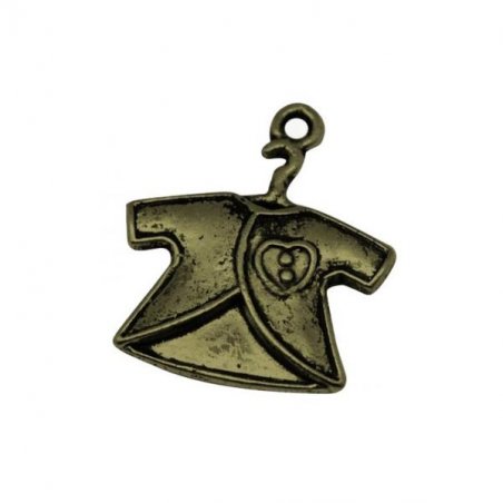 Односторонняя металлическая подвеска Распашонка, цвет античная бронза, 21*24 мм (1 штука)