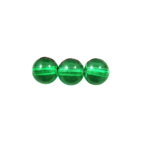 Намистини скляні прозорі, 8 мм, колір зелений, 10 штук