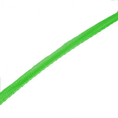 Атласна стрічка, колір зелений, 3 мм, 1м