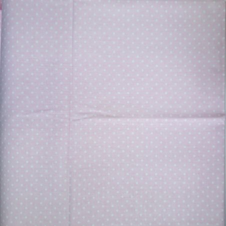 Отрез польской хлопковой ткани "Горох белый на бледно-розовом 4 мм", 40х50 см