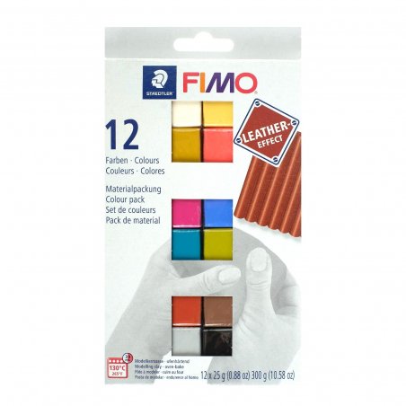 Набор полимерной глины FIMO Leather Effect, 12 цветов по 25 г 8013 