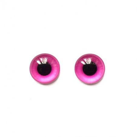 Глазки стеклянные для кукол №77367 (пара), 10 мм, цвет малиновый