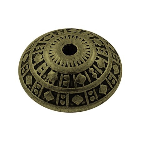 Металеві круглі намистини, колір антична бронза, 12х12,9 мм, 5 штук