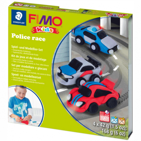 Набір полімерної глини FIMO Kids Form & Play "Поліцейські авто" 8034 29
